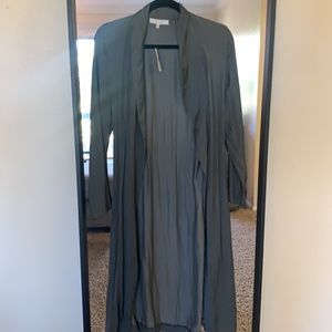 Long satin cardigan